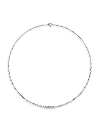 Platinum & Graduated Round Lab-Grown Diamond Tennis Necklace/5.00-20.00 TCW