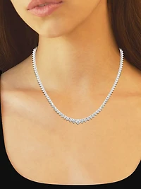 Platinum & Graduated Round Lab-Grown Diamond Tennis Necklace/5.00-20.00 TCW