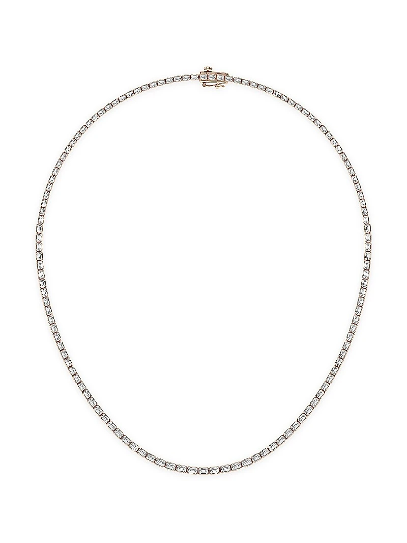 14K Rose Gold & Emerald-Cut Lab-Grown Diamond Tennis Necklace 10.00-22.00 TCW