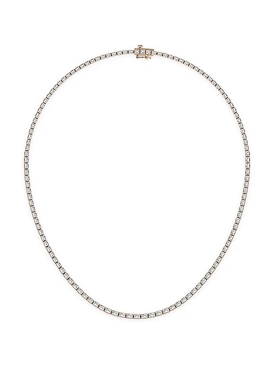 14K Rose Gold & Emerald-Cut Lab-Grown Diamond Tennis Necklace 10.00-22.00 TCW