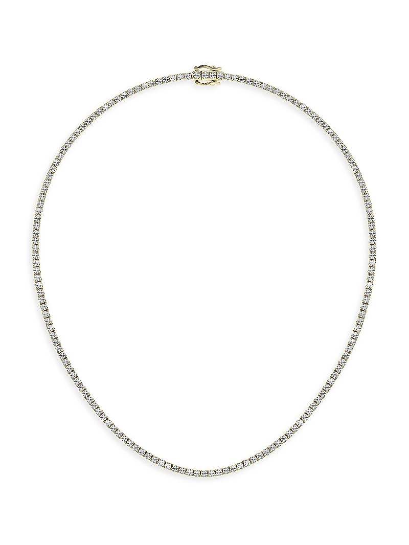 14K Yellow Gold & Lab-Grown Diamond Tennis Necklace/5.00-20.00 TCW