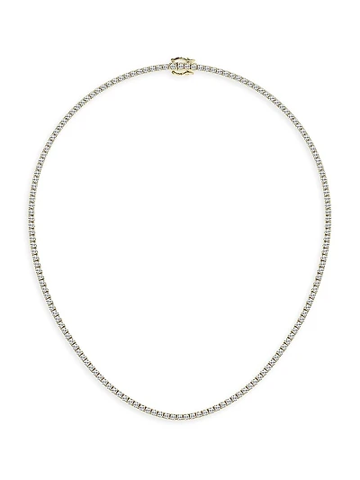 14K Yellow Gold & Lab-Grown Diamond Tennis Necklace/5.00-20.00 TCW