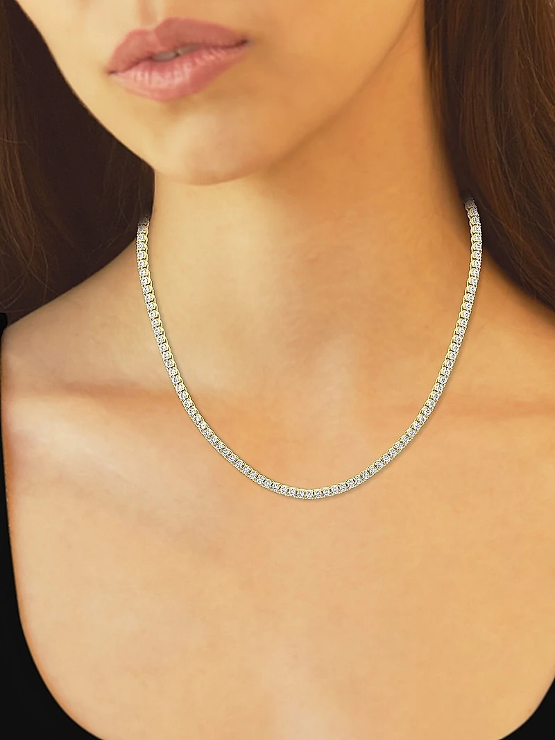 14K Yellow Gold & Lab-Grown Diamond Tennis Necklace/5.00-20.00 TCW