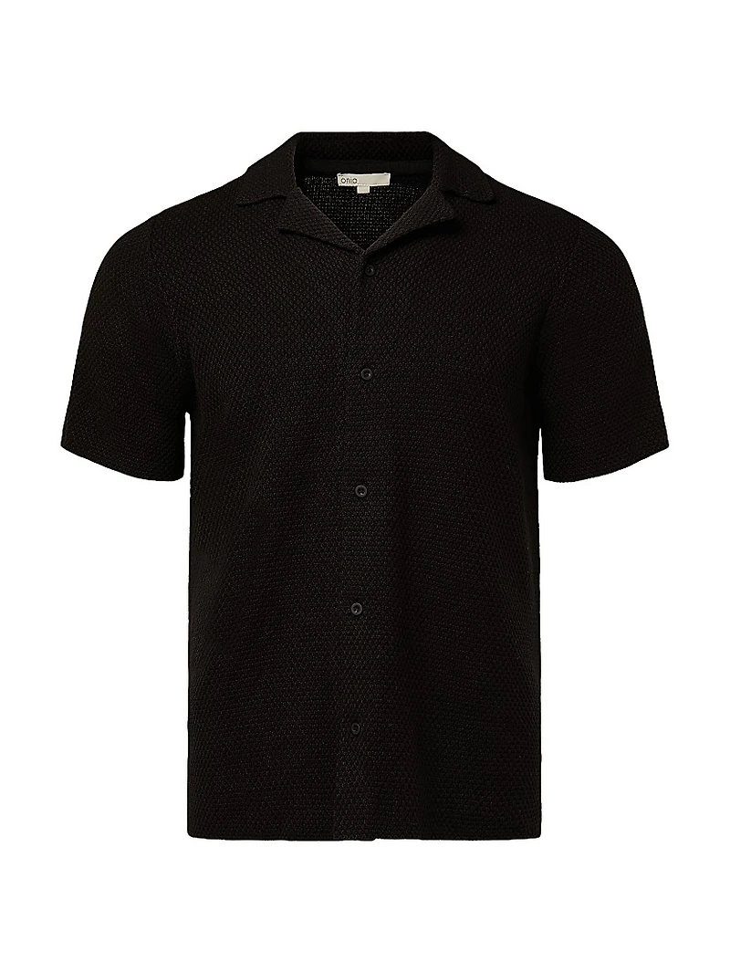 Cotton Textured Camp Shirt