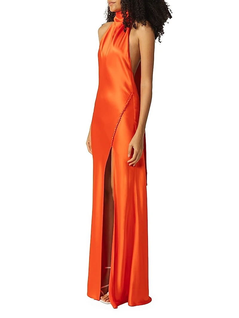 Penelope Satin Halterneck Gown