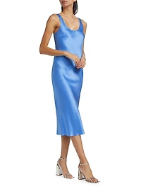 Sydney Satin Bias Midi-Dress