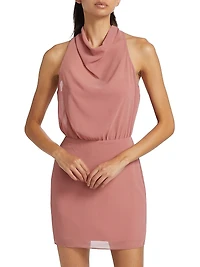 Chappelle Chiffon Cowlneck Minidress