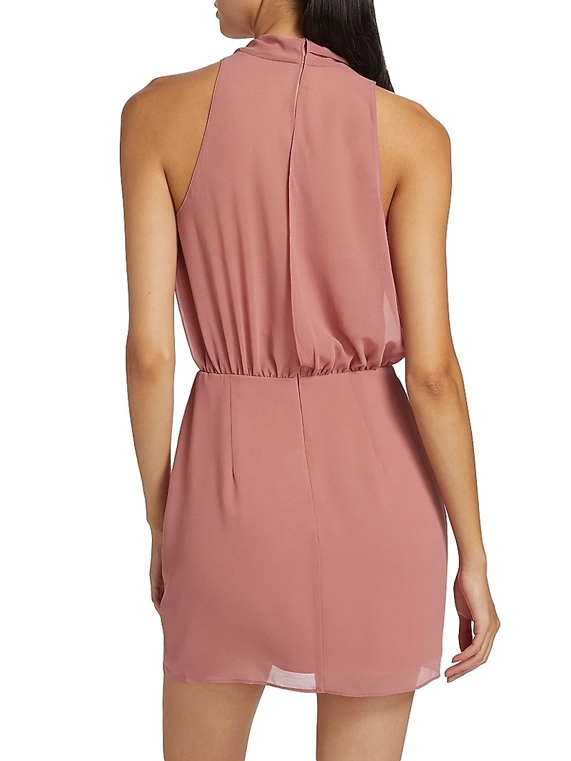 Chappelle Chiffon Cowlneck Minidress