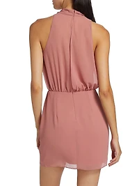 Chappelle Chiffon Cowlneck Minidress