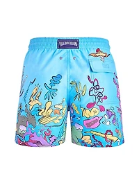 Seabed Graphic Swim Trunks