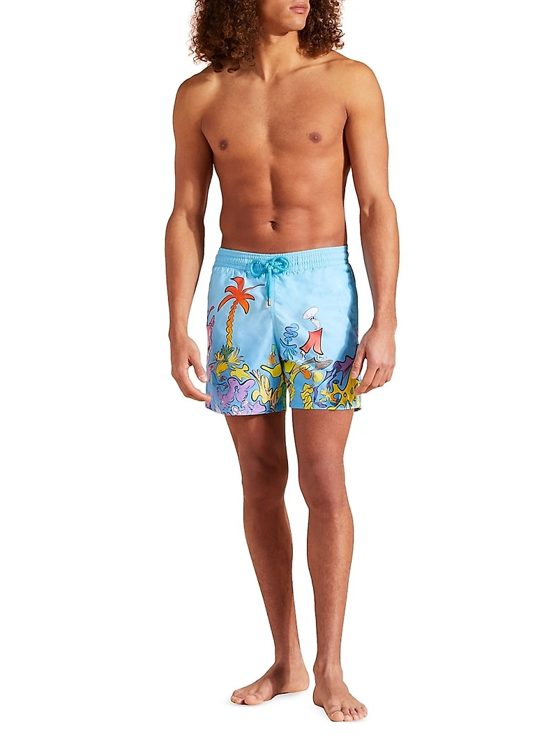 Seabed Graphic Swim Trunks