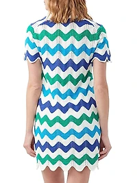 Lido Chevron Crochet Cover-Up Minidress