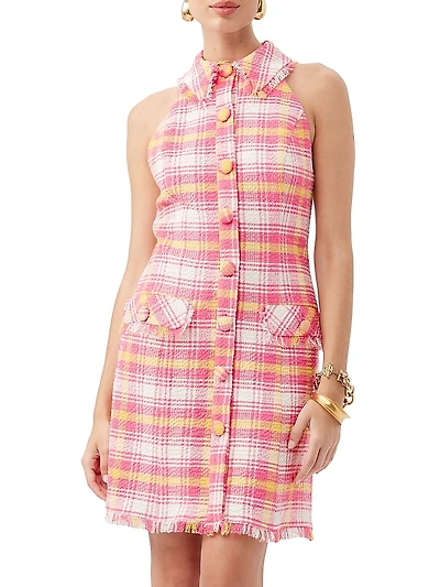 Mirabella Plaid Tweed Minidress