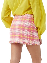 Rico Plaid Tweed Miniskirt