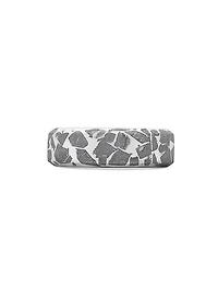 Meteorite Band Ring Sterling Silver, 8.5MM