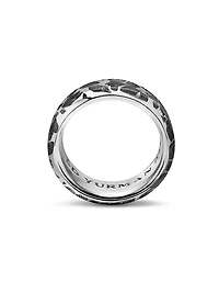 Meteorite Band Ring Sterling Silver, 8.5MM