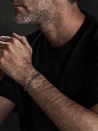 Forged Carbon Cuff Bracelet 18K Yellow Gold