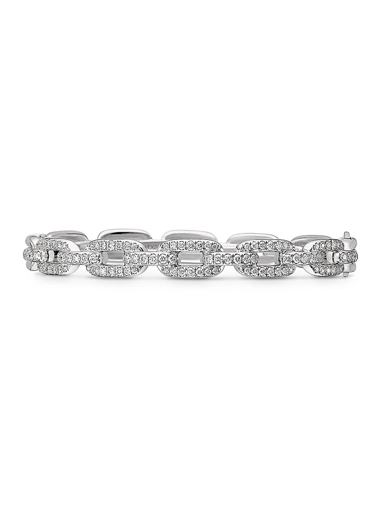 Stax Chain Link Bracelet 18K White Gold