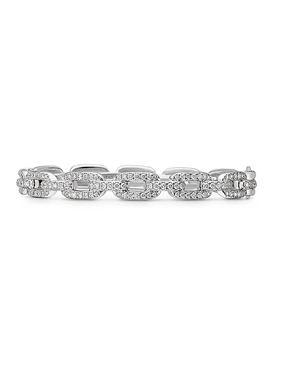Stax Chain Link Bracelet 18K White Gold