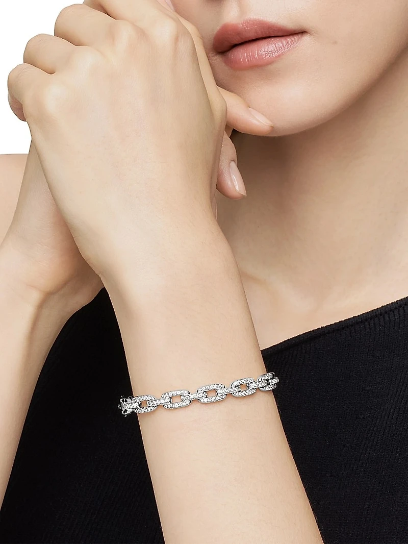 Stax Chain Link Bracelet 18K White Gold