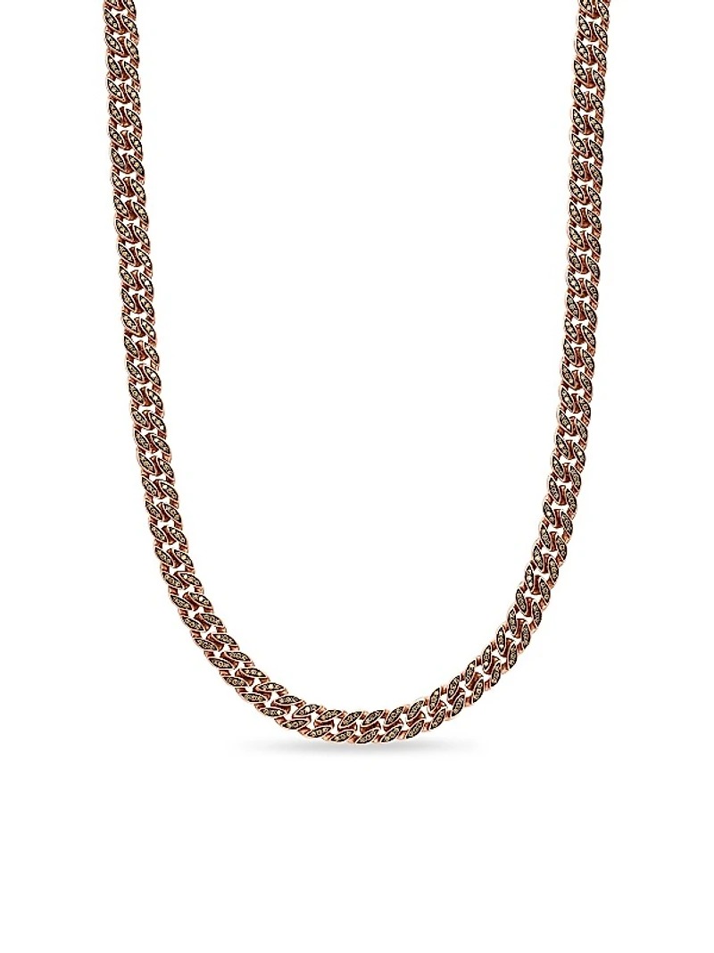 Curb Chain Necklace in 18K Rose Gold