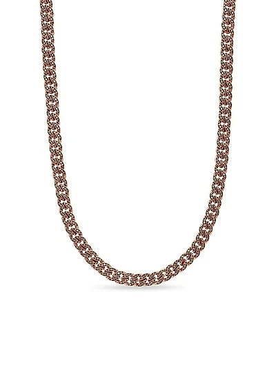 Curb Chain Necklace in 18K Rose Gold