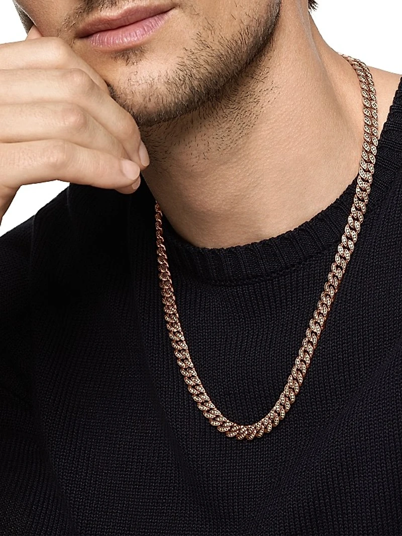 Curb Chain Necklace in 18K Rose Gold