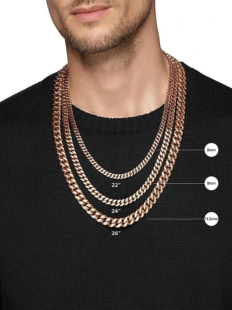 Curb Chain Necklace in 18K Rose Gold