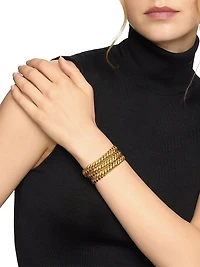 Sculpted Cable Triple Wrap Bracelet 18K Yellow Gold, 8.5MM