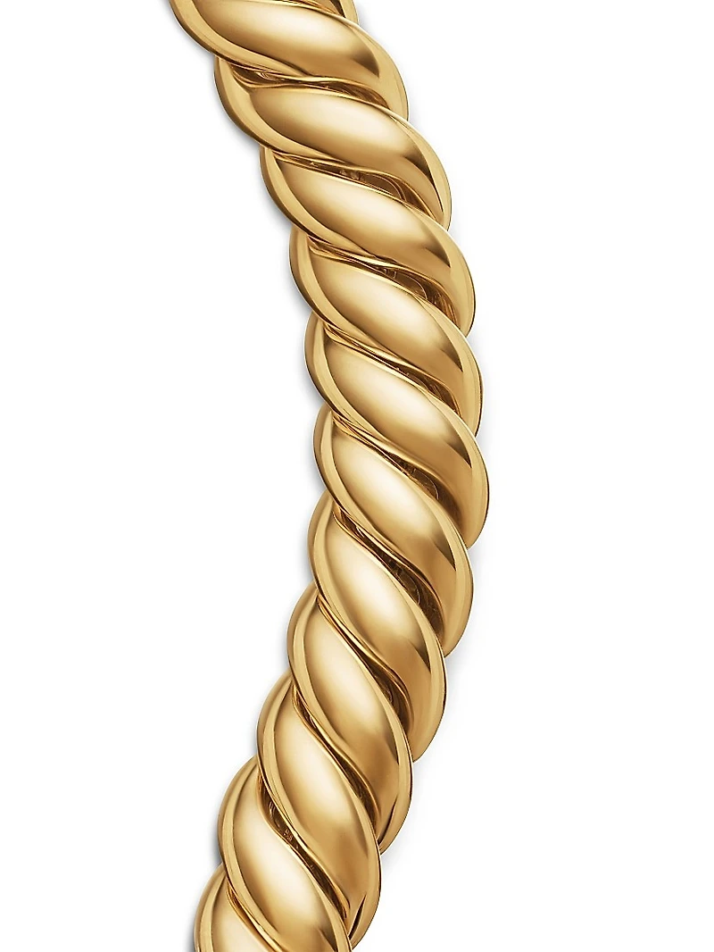 Sculpted Cable Triple Wrap Bracelet 18K Yellow Gold, 8.5MM