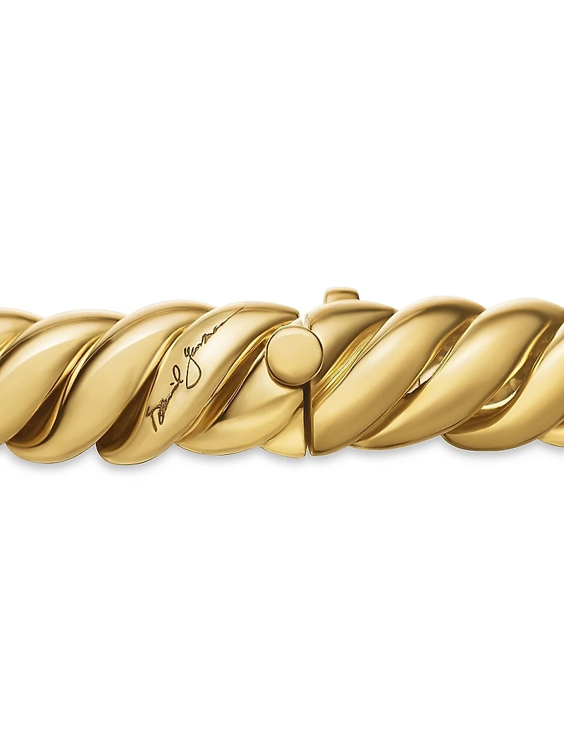 Sculpted Cable Triple Wrap Bracelet 18K Yellow Gold, 8.5MM