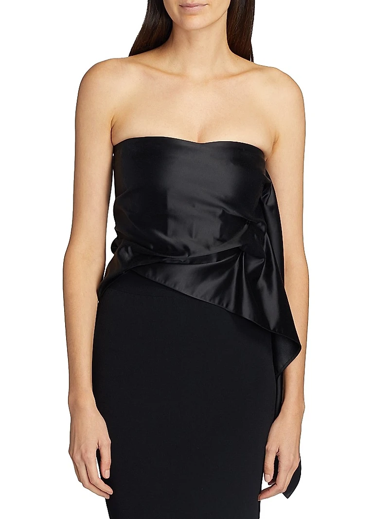 Nana Strapless Draped Crop Top