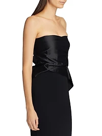 Nana Strapless Draped Crop Top