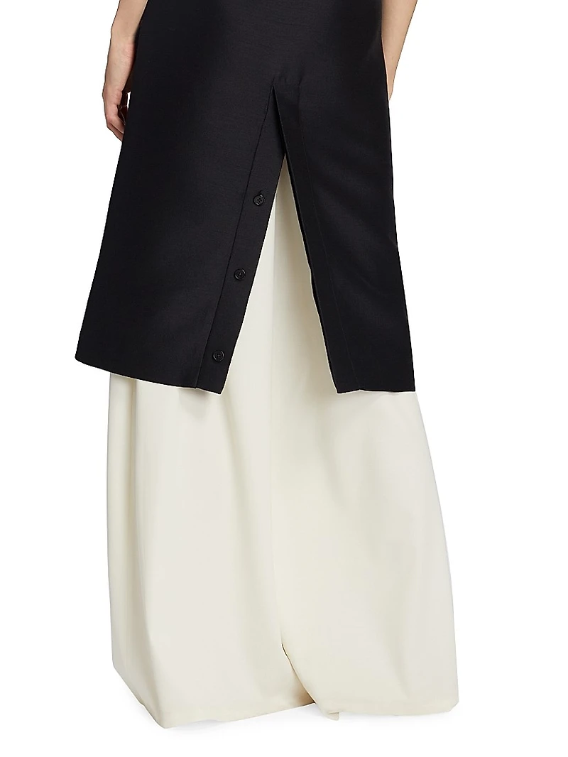 Bumi Wool-Silk Sleeveless Midi-Dress