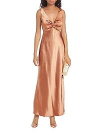 Rendezvous Satin V-Neck Maxi Dress