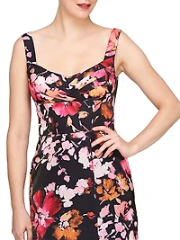 Nicole Floral Organza Column Gown