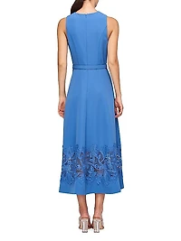 Vivianne Lace-Detailed Stretch Crepe Midi-Dress