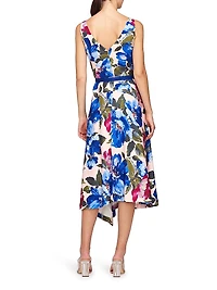 Goldie Beaded Floral Stretch Crepe Midi-Dress