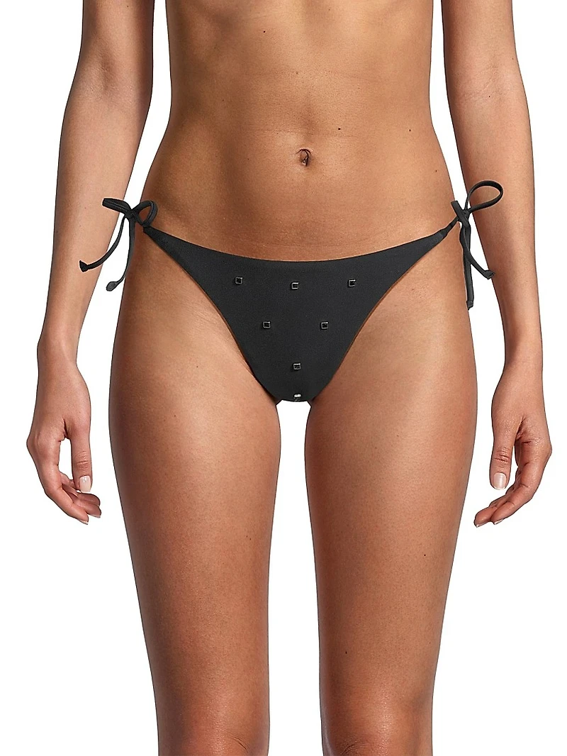 Diamond Heat Crystal-Embellished String Bikini Bottom