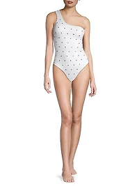 Joni Diamond Heat Crystal-Embellished One-Piece Swimsuit