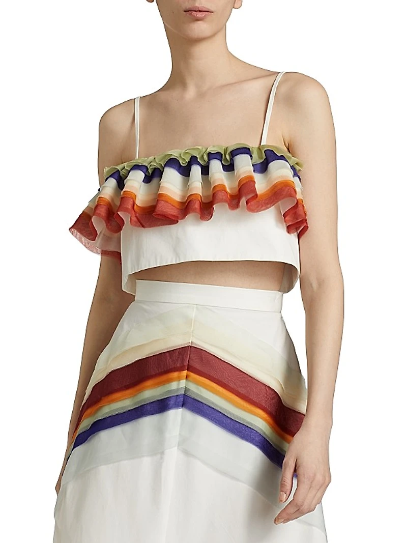 Ruffle-Embellished Cotton Top