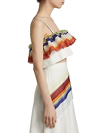 Ruffle-Embellished Cotton Top