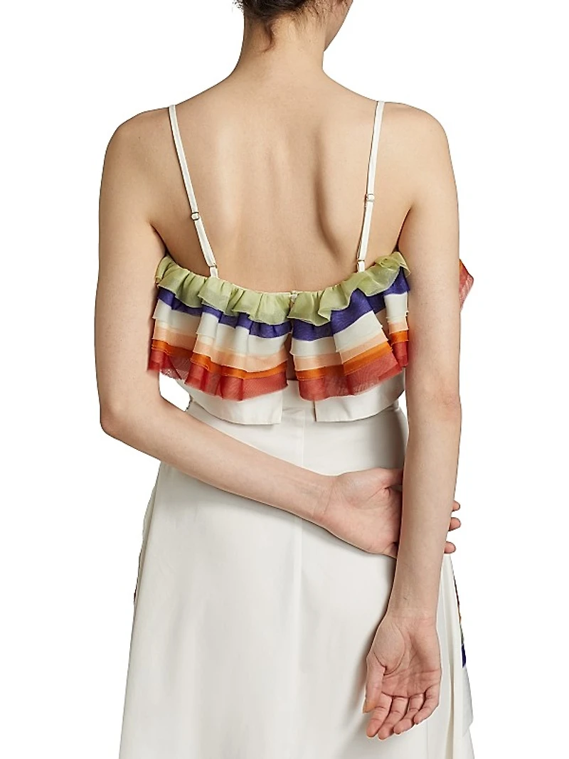 Ruffle-Embellished Cotton Top