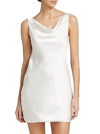 Maria Satin Cowl Neck Minidress