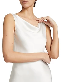 Maria Satin Cowl Neck Minidress