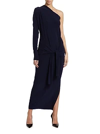 One-Shoulder Draped Maxi Dress