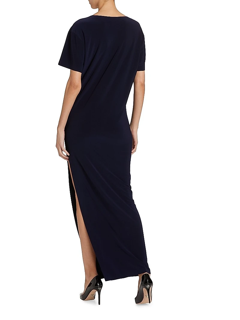 Jersey Slit T-Shirt Maxi Dress
