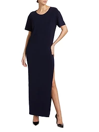 Jersey Slit T-Shirt Maxi Dress