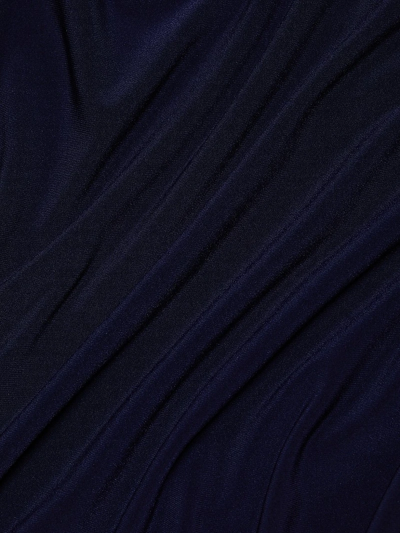 Belted One-Shoulder Gown