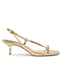 Heloise 55MM Metallic Leather Slingback Sandals